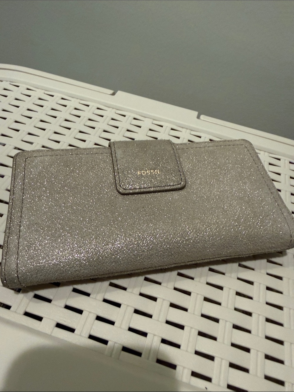 Fossil Silver Glitter Continental Wallet